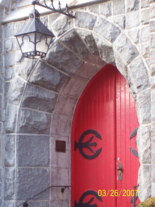 Augusta, ME: Door to St. Mark's Episcopal Church, Augusta, Maine