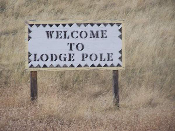 Lodge Pole, MT: A sign in Lodge Pole