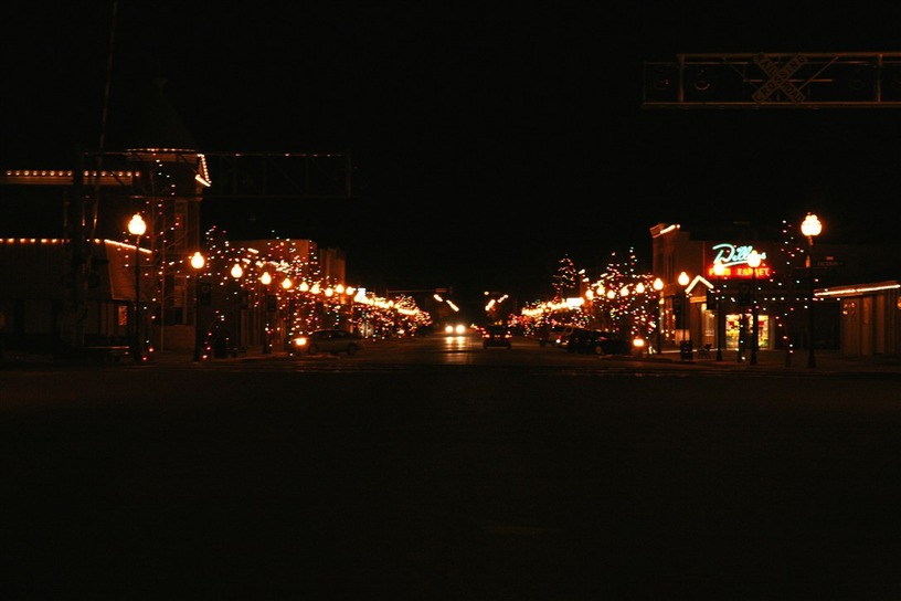 Sterling, KS Downtown Sterling Christmastime at Night photo, picture