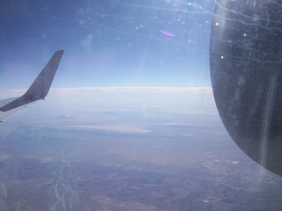 White Sands, NM: pic taken at about 30,000 feet from flight from tucson, az. to dallas, tx..