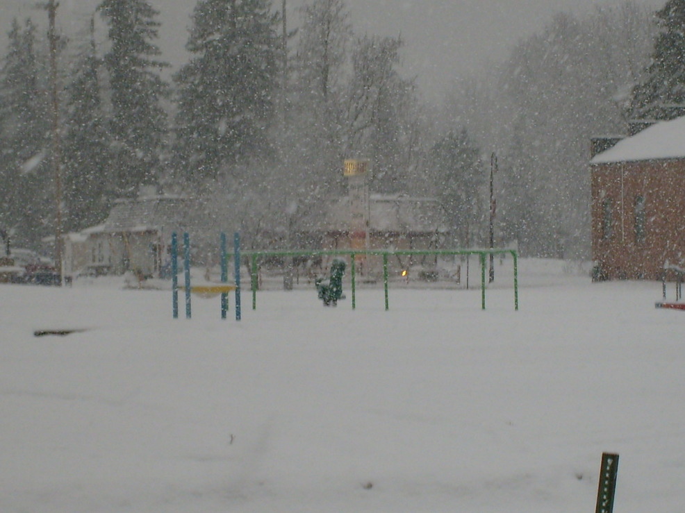 Omer, MI snow storm in 2007 city hall photo, picture, image (Michigan