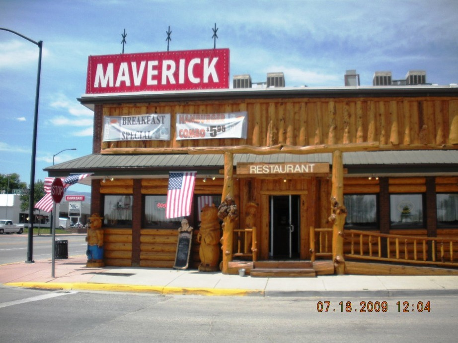 Lander, WY: Maverick Restaurant - Eighth & Main Street - Downtown a hidden gem.