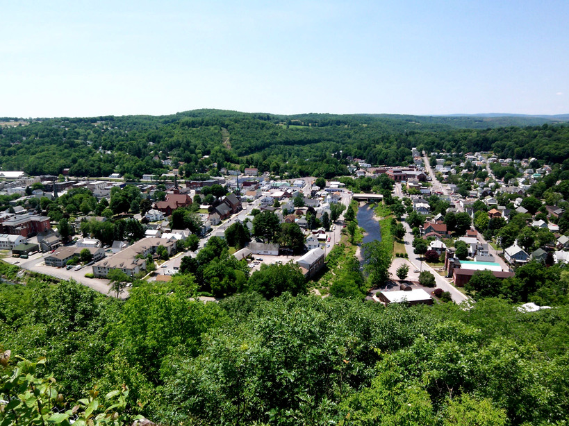 Honesdale, PA: Honesdale as viewed from Irving Cliff