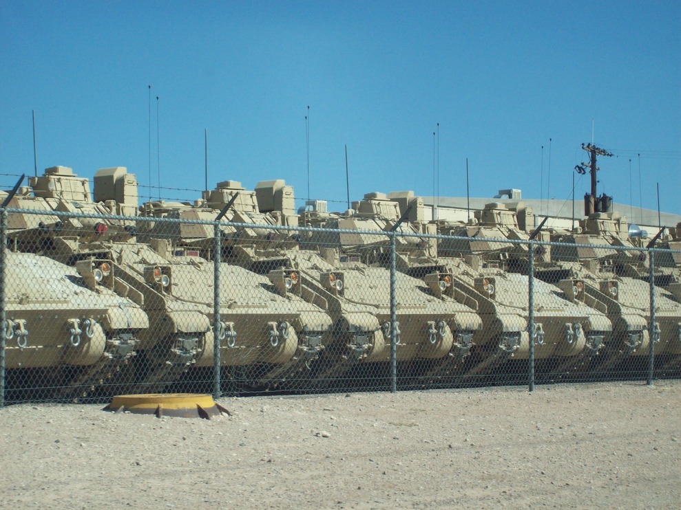 Fort Bliss, TX: Tanks all in a row.