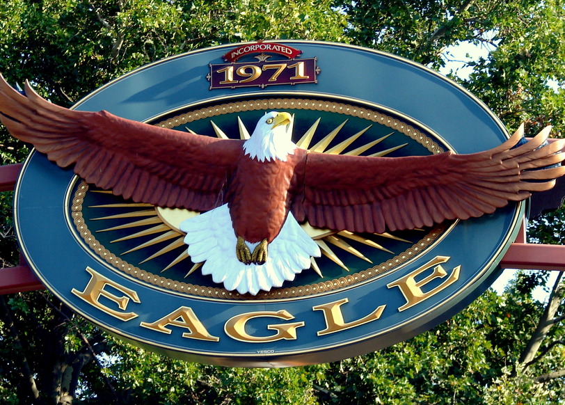 Eagle, ID: The sign above the main street going into downtown Eagle