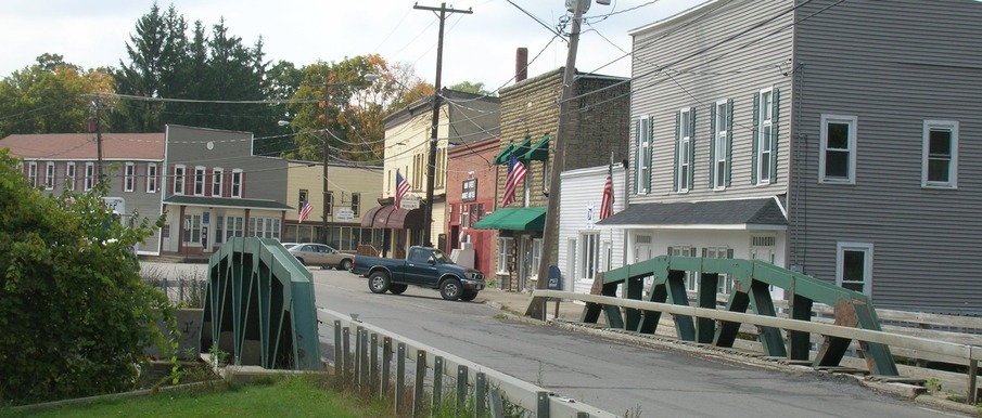 Woodhull, NY: The bridge entering the town from State Route 417