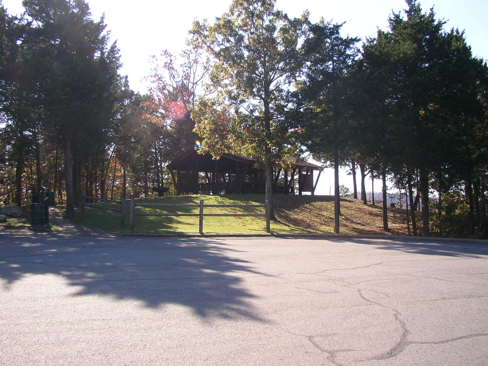 Conway, AR: Pavillion at lookout of Arkansas River, Conway, AR - Cadron Creek
