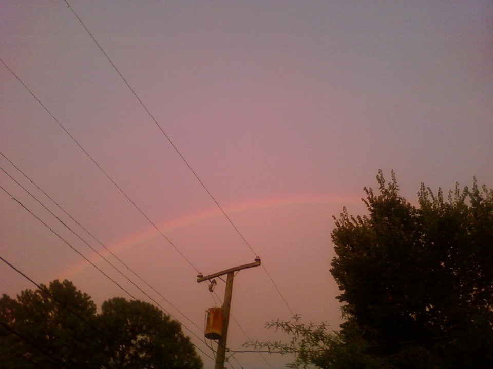 Hopewell, VA: Rainbow over power line.