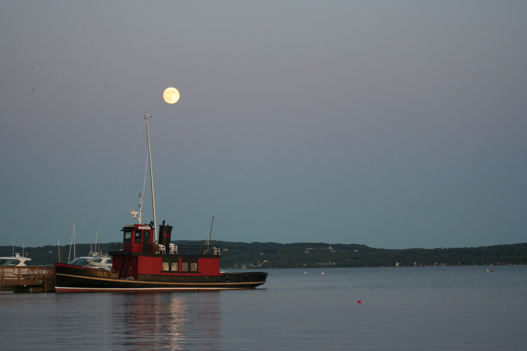 Harbor Springs, MI: Ottawa Tug IN The Moonlight