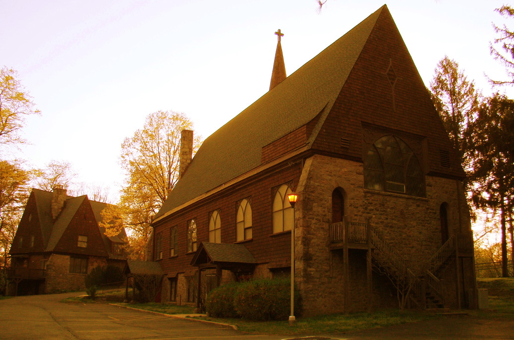 Helmetta, NJ: St. George's Anglican Church at sunset, 56 Main St., Helmetta, NJ