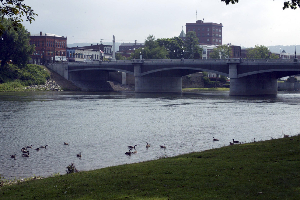 Warren, PA: Alleghany River and Newly Constructed Hickory Street Bridge