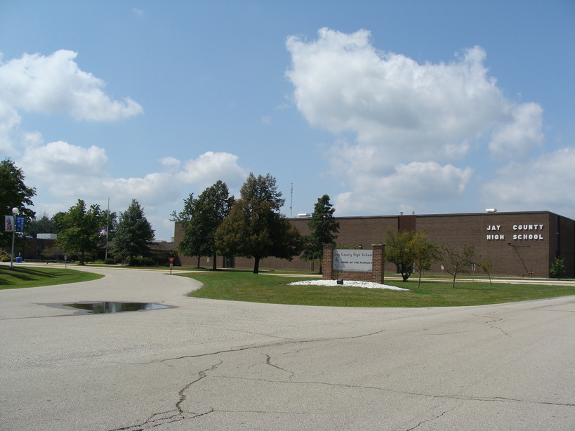 Portland, IN Jay County High School, Hwy 67 entrance photo, picture