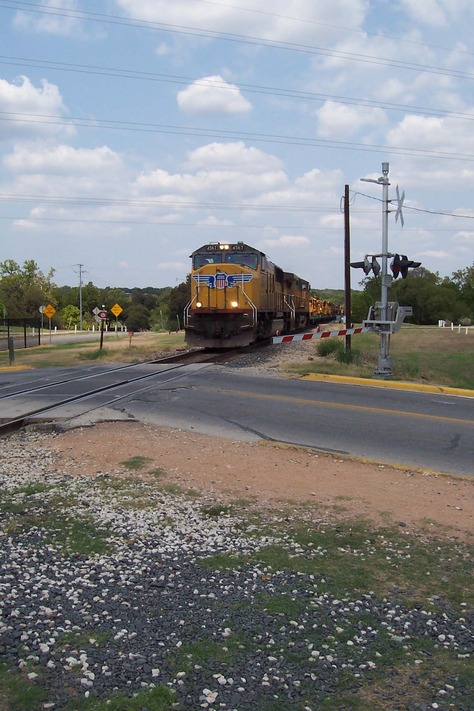 New Braunfels, TX: Train about to cross the Comal River in New Braunfels, TX.