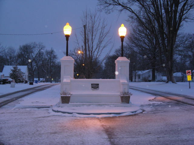 Rich Hill, MO: Winter snow at Park Avenue entrance