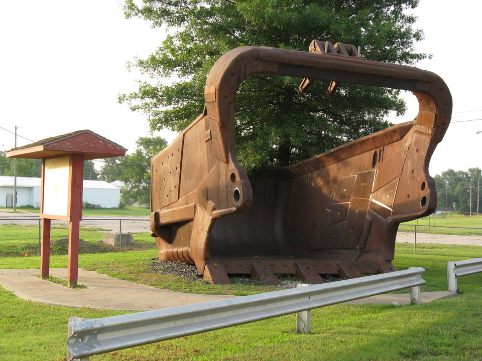 Rich Hill, MO: "Big Mouth" coal shovel from the turn of the century in the Caboose Park