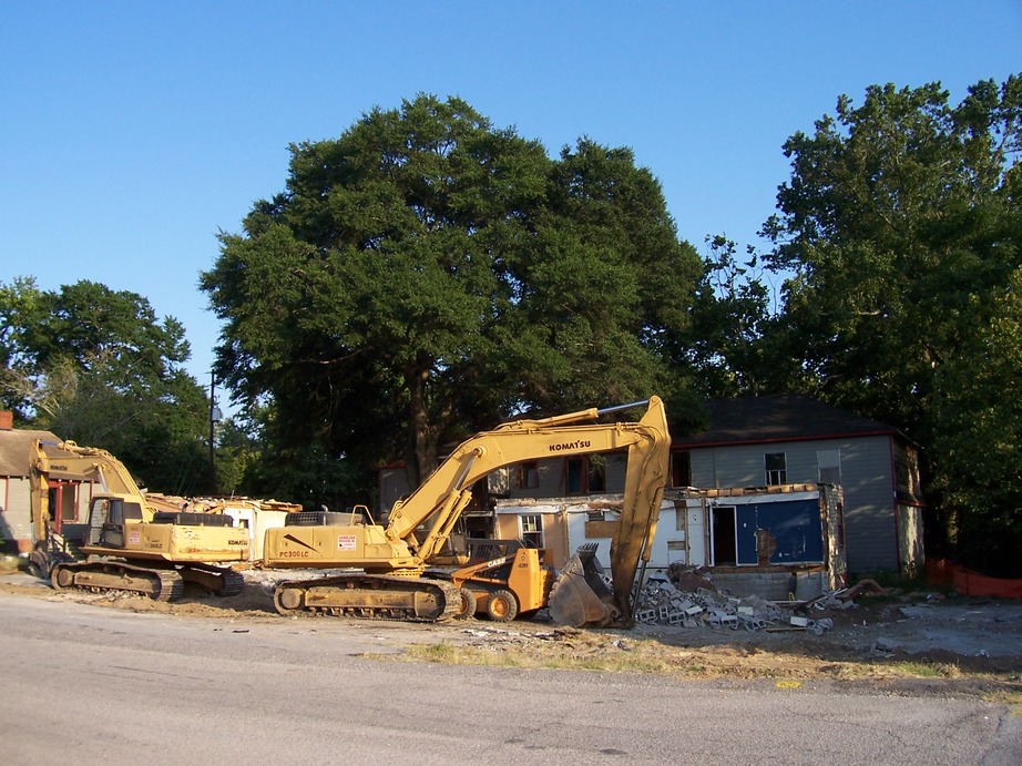 West Columbia, SC: Run down apartments meet their end off Leaphart Road in West Columbia, South Carolina, September 7, 2009.