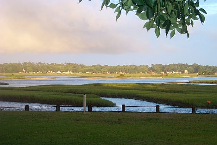 Holden Beach, NC: View of Lockwood Folly inlet marsh facing Eastern Sky