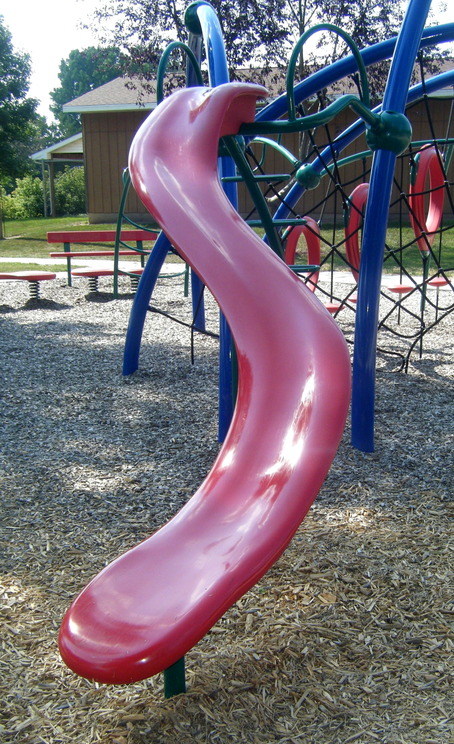 Little Chute, WI: The unique "thin slide" at Doyle Park in Little Chute, WI