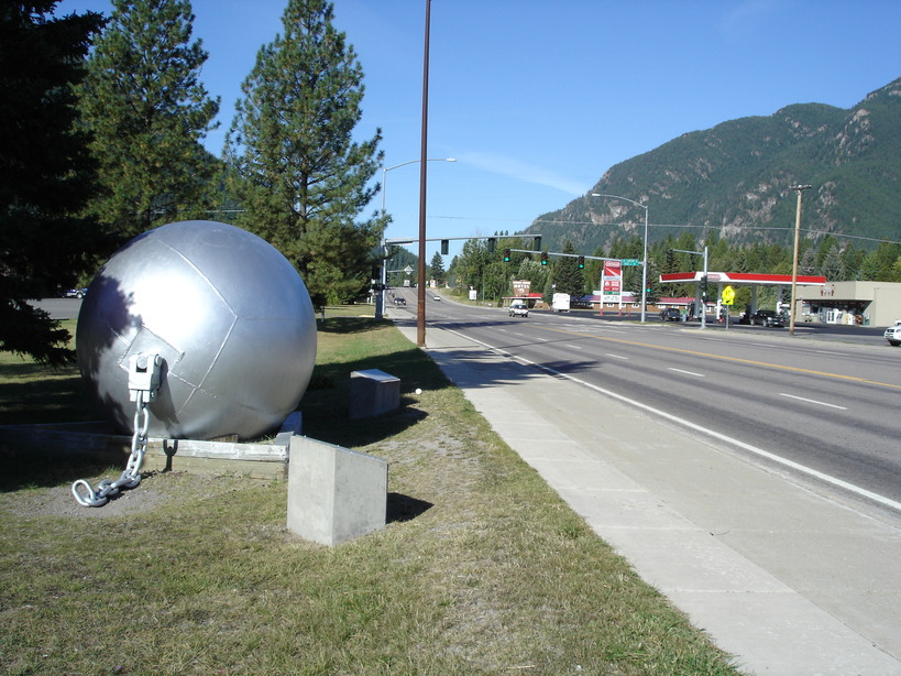 Hungry Horse, MT: View of Big Ball on Main Street Hyw US-2