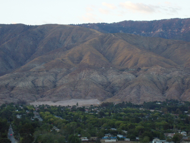 San Bernardino, CA: View of San Bernardino Mountains from 40th. St