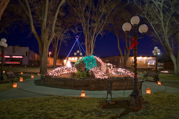 Carrizozo, NM: Christmas Lights in McDonald Park