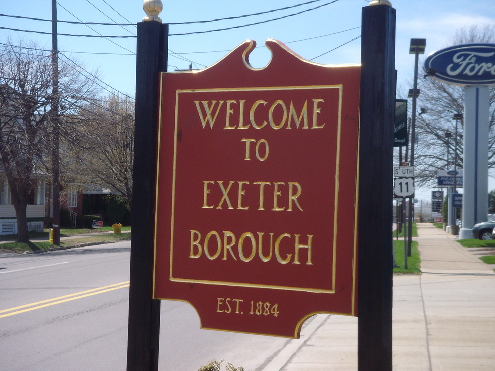 Exeter, PA: Welcome to Exeter sign