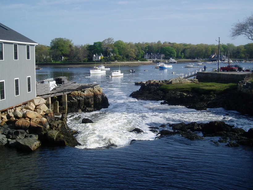 Cohasset, MA: A dazzling day in May 2008 yielded this scene at the rapids on Cohasset Harbor