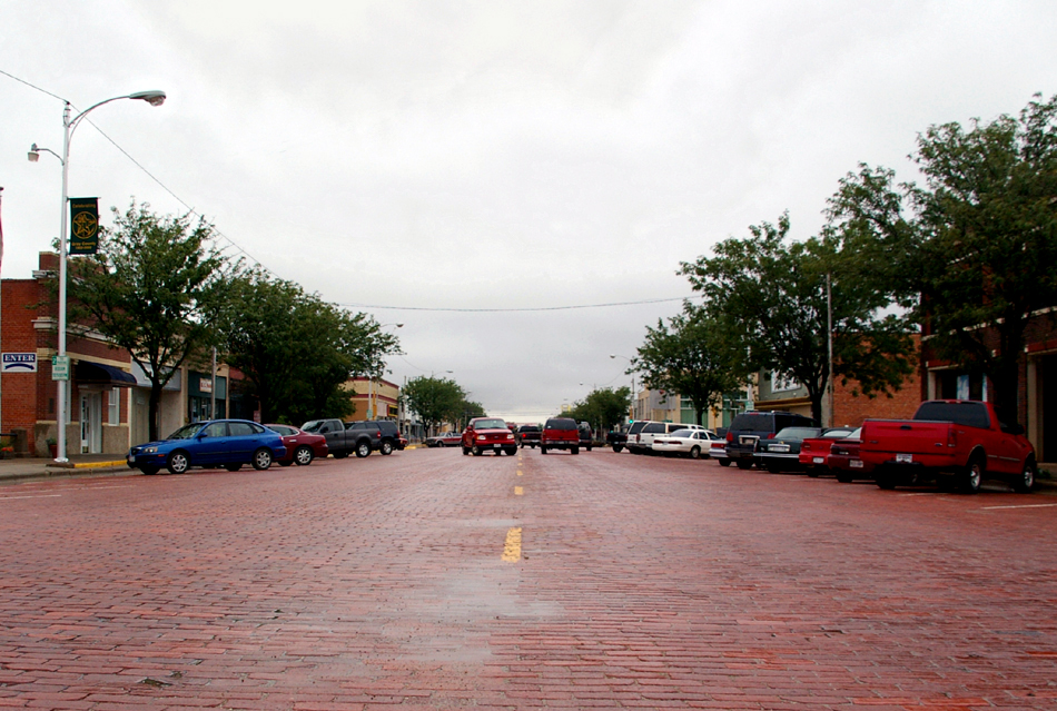 Pampa, TX: Jim Brown, an Oneda Indian from New York, laid the bricks on Cuyler Street. The fastest brick layer that anyone had seen, he once laid over 67,000 bricks in seven hours, a North American record.