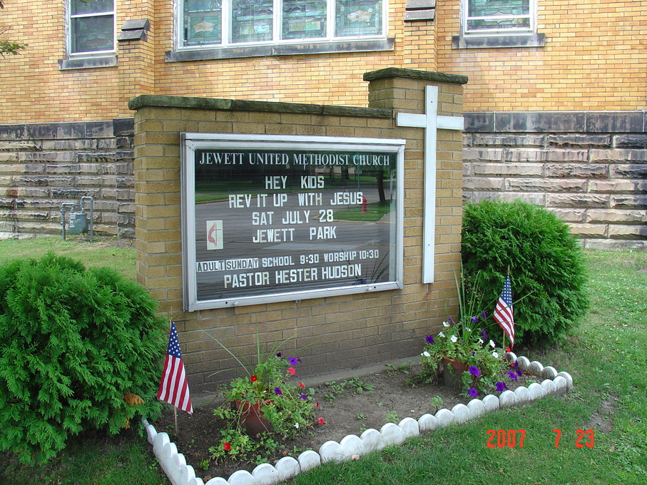 Jewett, OH Jewett Methodist Church Sign photo, picture, image (Ohio