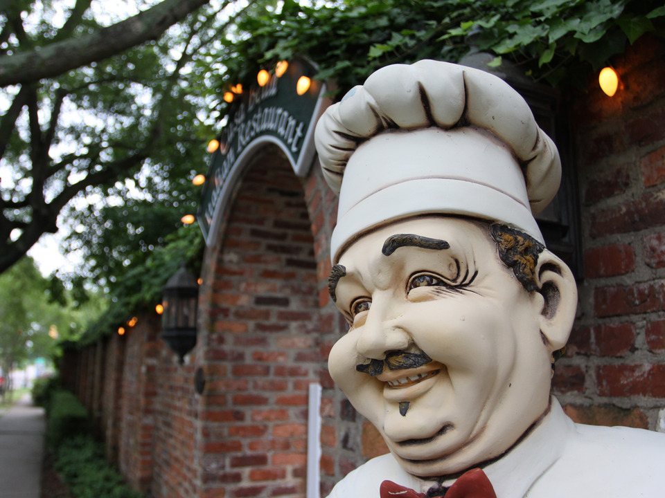 Aiken, SC: This little chef welcomes all customers of Casa Bella Italian Restraurant in downtown Aiken.