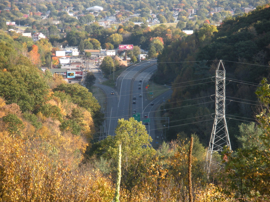 Luzerne, PA: Above the hiking trail overlooking Luzerne-Dallas Highway