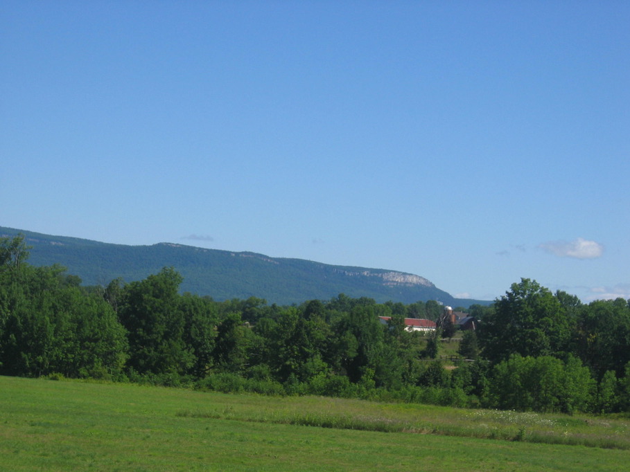 Pine Bush, NY: Field with Shawangunk Mountains in Background
