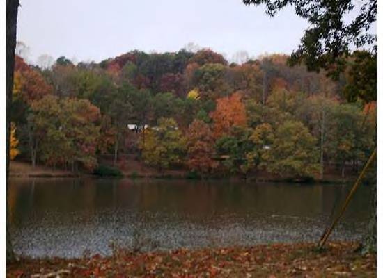 Martinsville, VA: Fall foliage of Lake Lanier on Sam Lions Trail taken was taken on October 30, 2009