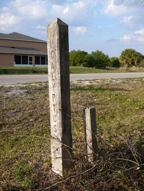 Okeechobee, FL: old post on NW 16th Ave in Basswood