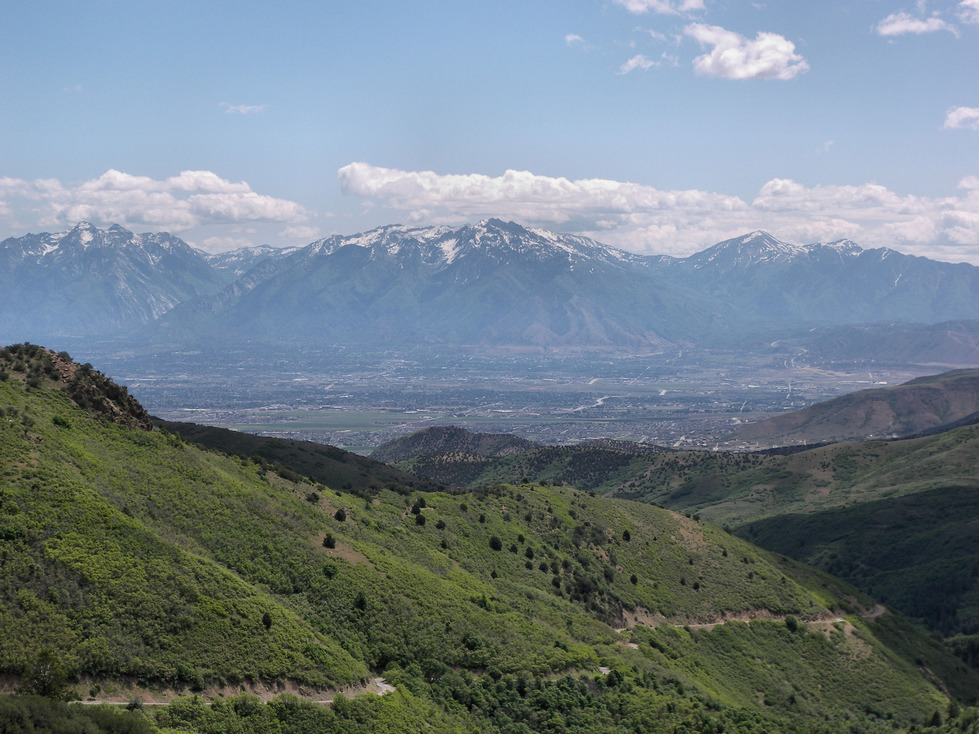 Sandy, UT: Looking into Sandy and the Wasatch front from the Butterfield Canyon Road