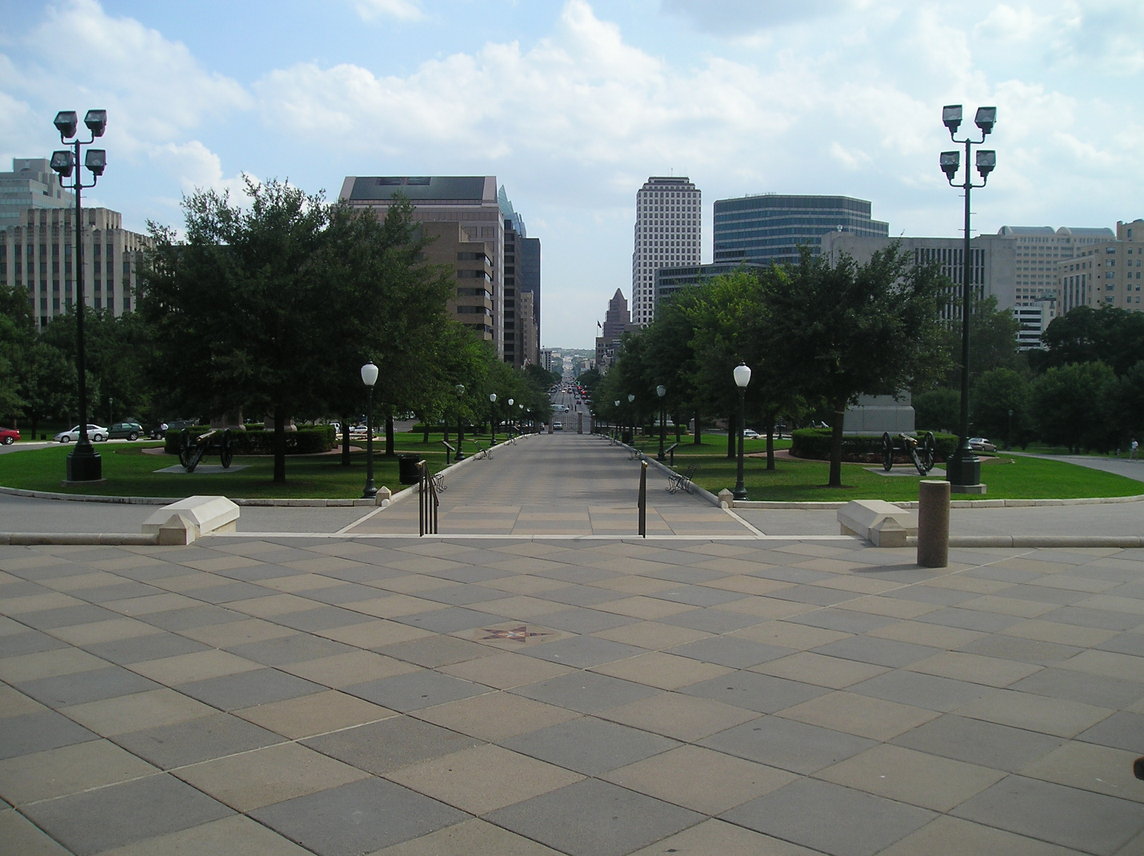 Austin, TX: Looking down Congress Avenue from Sate Capitol steps
