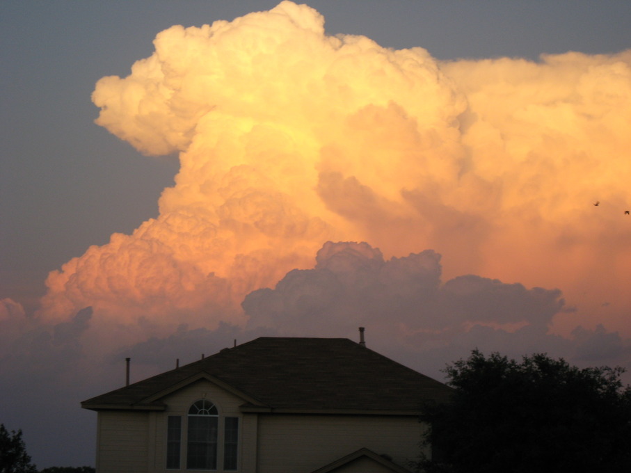 Cedar Park, TX: Sunset cloud bank over my neighbors house.