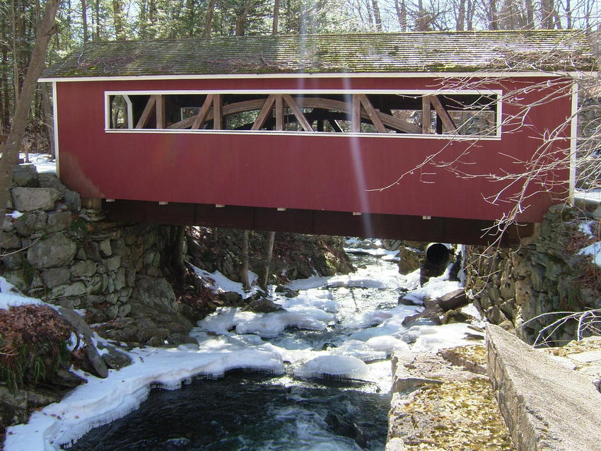 Oxford, CT: Covered Bridge in Southford Falls State Park Oxford-Southbury line