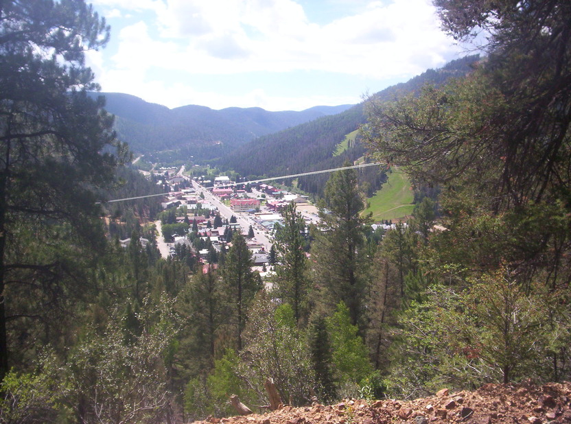 Red River, NM: Looking down on the town of Red River
