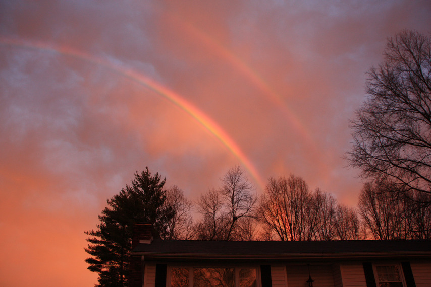 Teays Valley, WV: Rainbow at Sunset in Scott Depot, WV