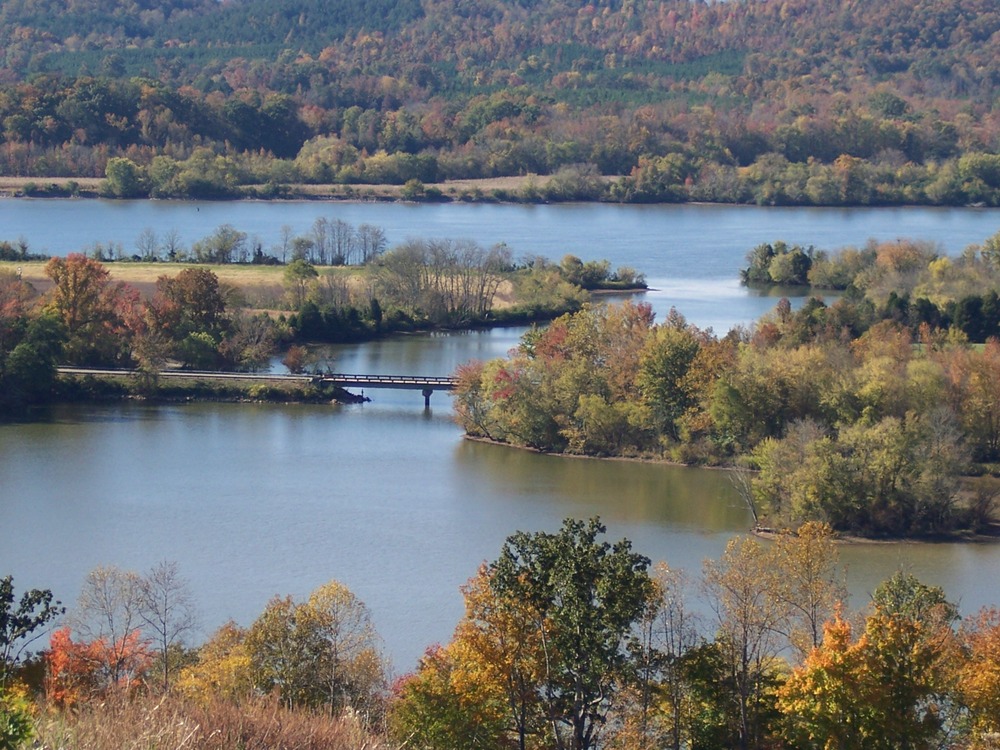 Decatur, TN: lake inlet off Tennesee River from mountainside home deck