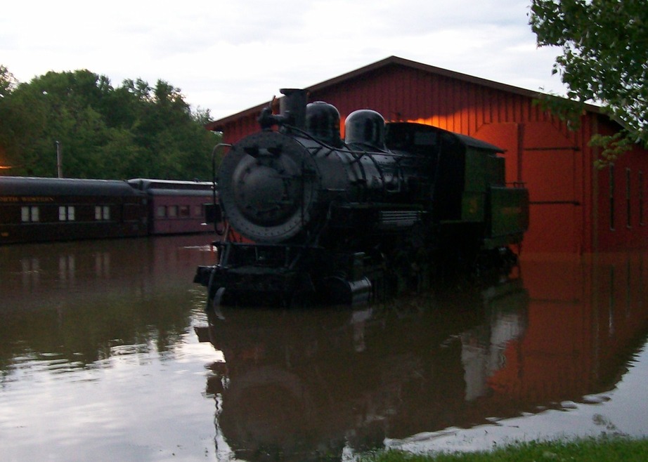 North Freedom, WI: Historic Mid Continent Railroad flood