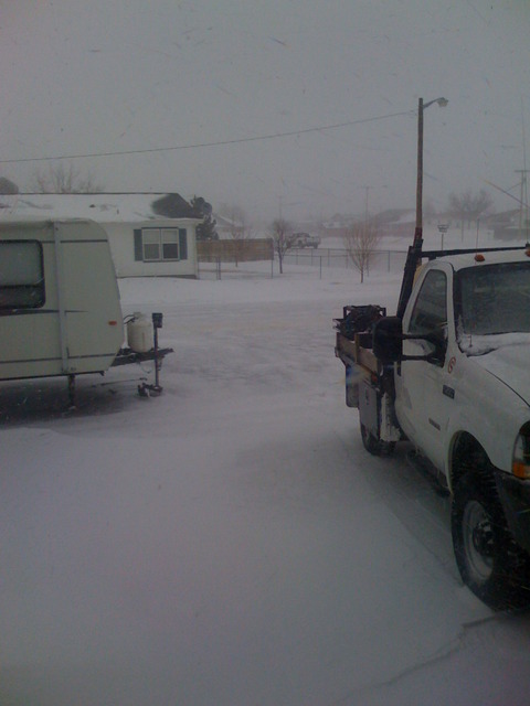 Pine Bluffs, WY: The snow outside my house.
