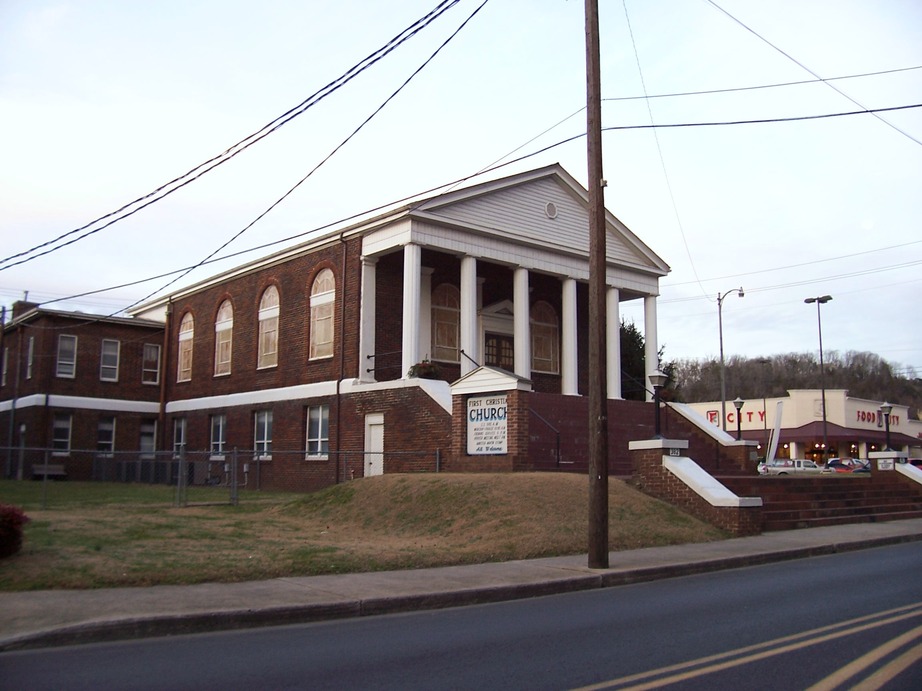 Newport, TN: First Christian Church. This is along a detour around the I-40 rockslide