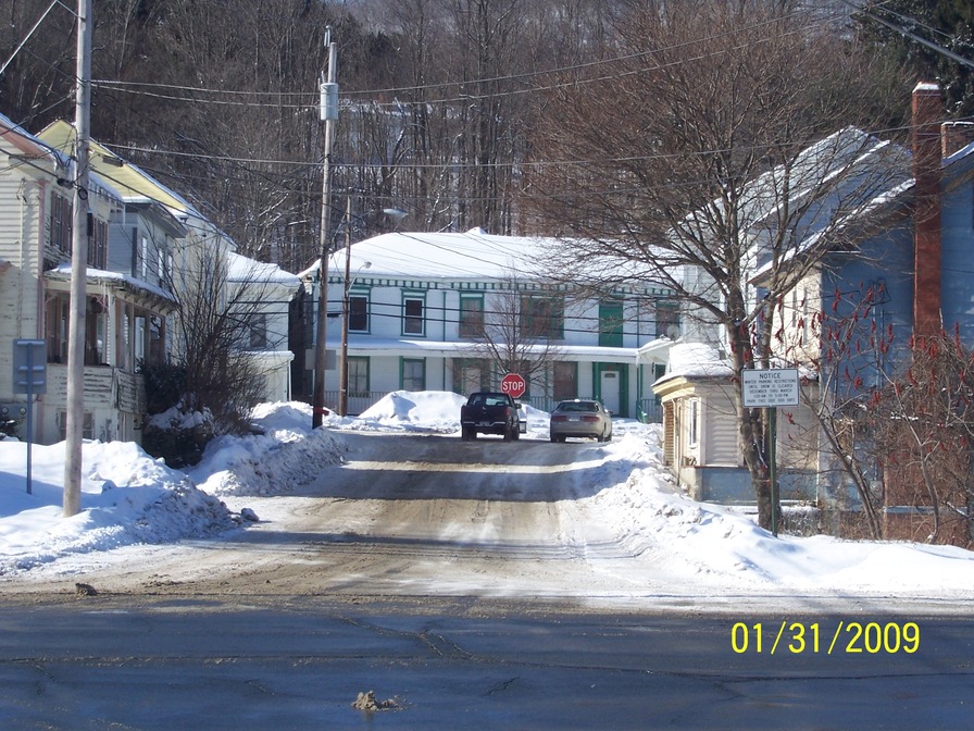Berlin, NY: Looking up Elm Street from Route 22
