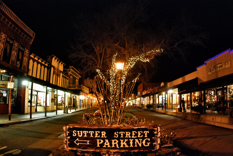 Folsom, CA: Sutter Street At Night