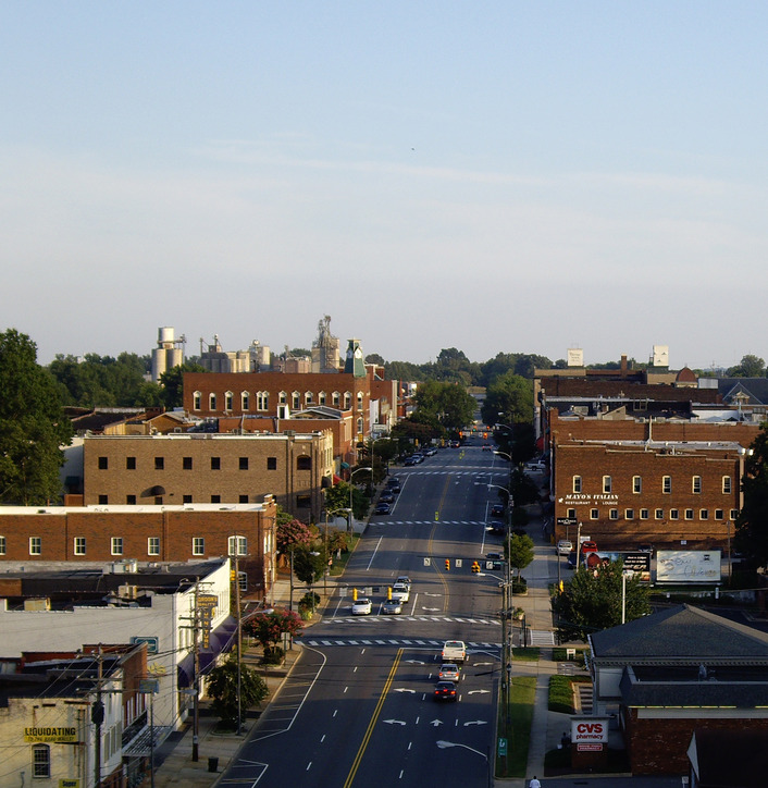Statesville, NC: Aerial Blimp Photo Downtown Statesville NC