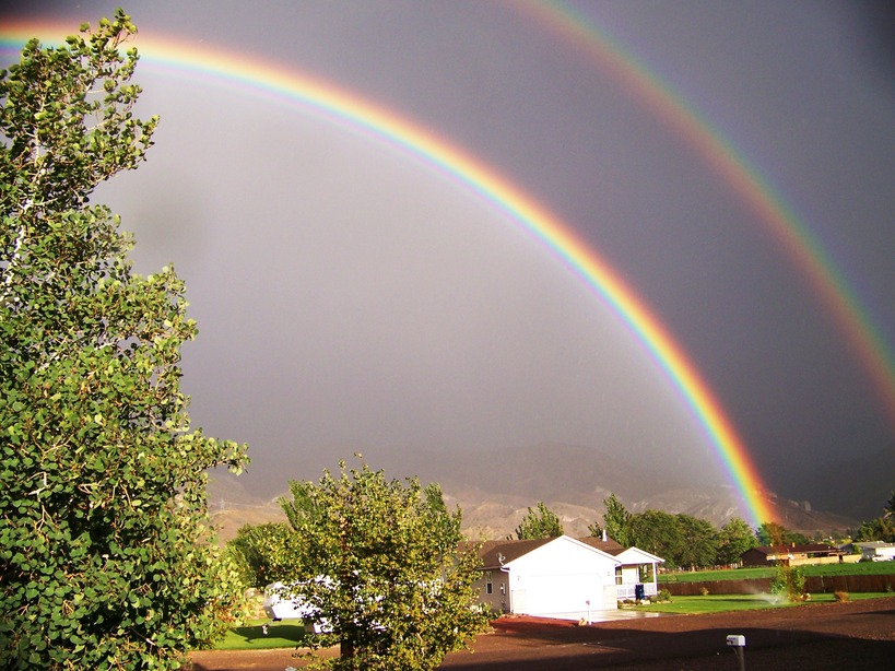 Monroe, UT: Double Rainbow on South end of Monroe City - 9 Sep 2008