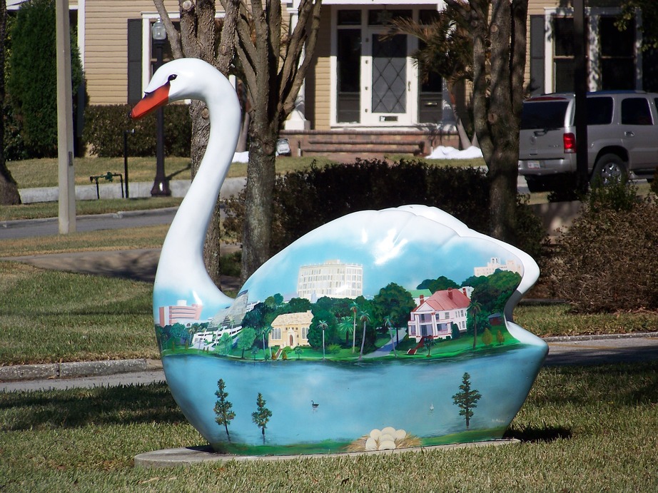 Lakeland, FL: Swan Statues are all around painted with different themes. Lakeland Fl