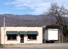 Andrews, NC: Andrews Community Radio Station in Andrews, NC w/mountains in background
